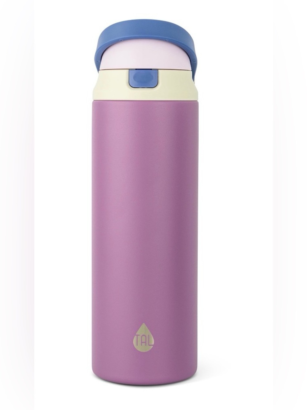 TAL 24 oz Stainless Steel 2 in 1 Water Bottle Straw & Chug Lid Purple